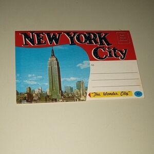 New York City Postcard - Red and Blue